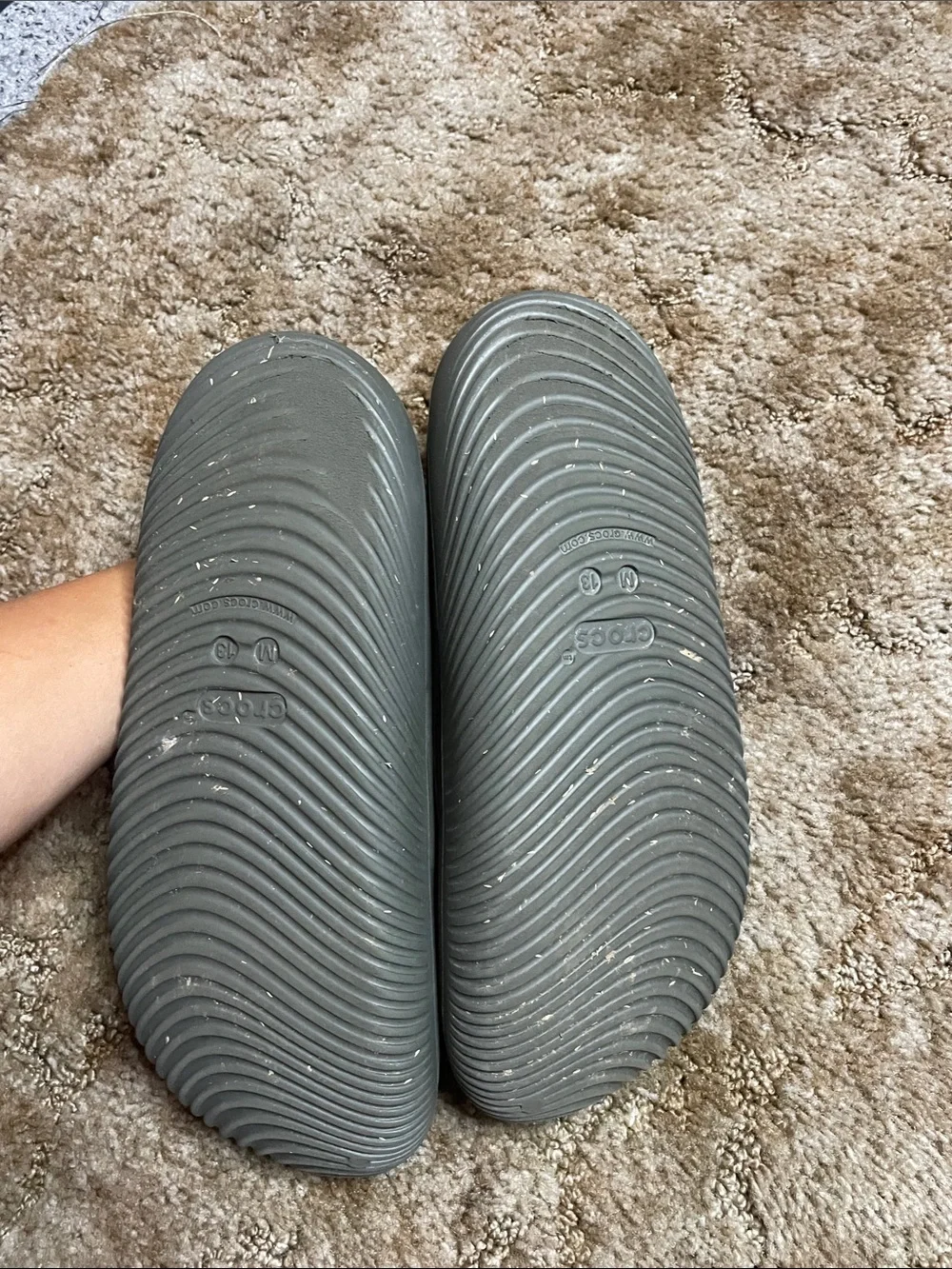 Crocs Men's Espresso Slide Sandals US 13 Rubber Upper Slip On‎ Solid Logo